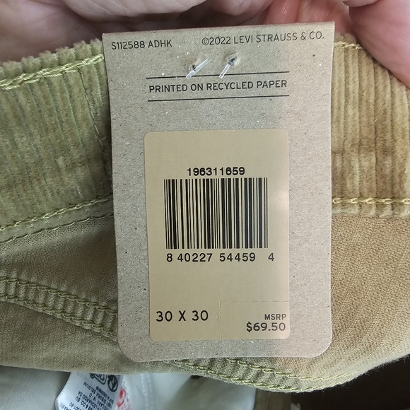 Levi's Light Tan Corduroy Straight Leg Pants - Picture 8 of 13